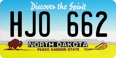 ND license plate HJO662