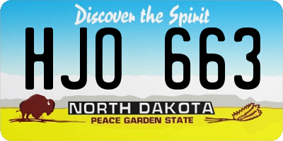 ND license plate HJO663