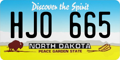 ND license plate HJO665