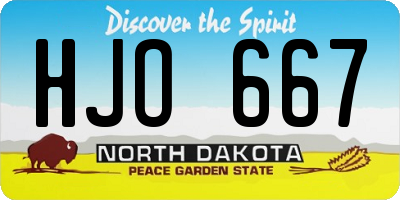 ND license plate HJO667