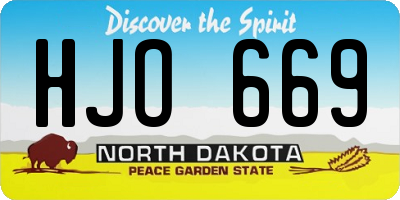 ND license plate HJO669