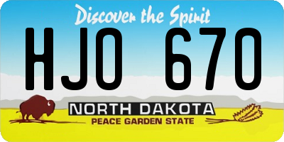 ND license plate HJO670