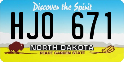 ND license plate HJO671