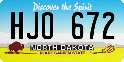 ND license plate HJO672