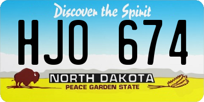 ND license plate HJO674