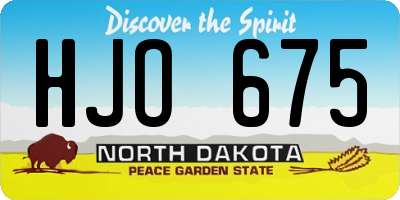 ND license plate HJO675