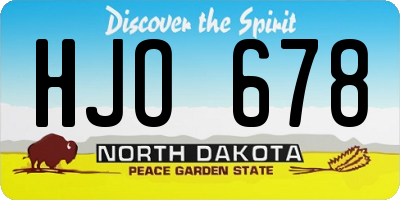 ND license plate HJO678