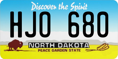 ND license plate HJO680