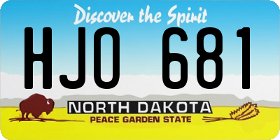 ND license plate HJO681