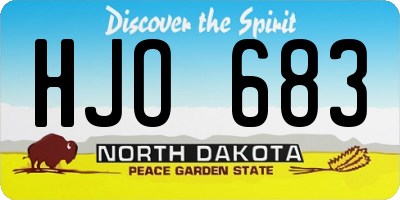 ND license plate HJO683