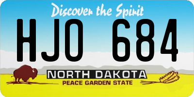 ND license plate HJO684