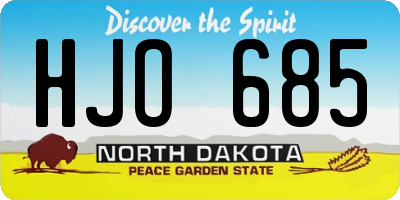 ND license plate HJO685