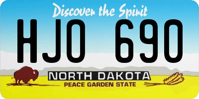 ND license plate HJO690