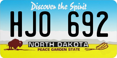 ND license plate HJO692