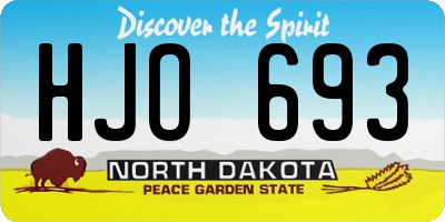 ND license plate HJO693