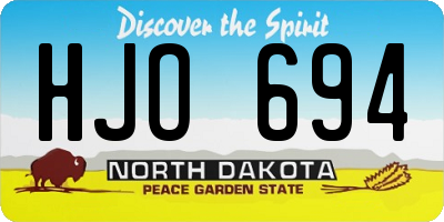 ND license plate HJO694