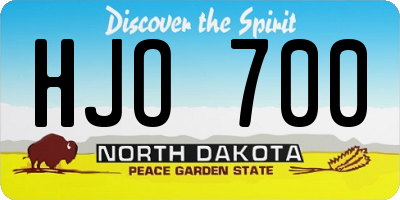 ND license plate HJO700