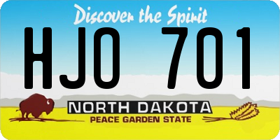 ND license plate HJO701