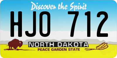 ND license plate HJO712