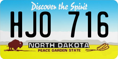 ND license plate HJO716