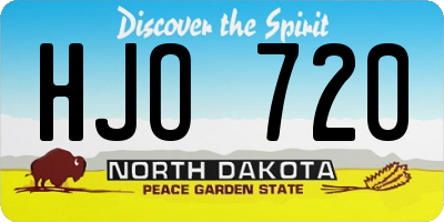 ND license plate HJO720