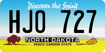 ND license plate HJO727