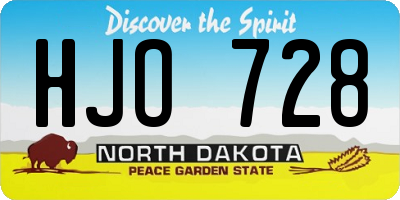 ND license plate HJO728