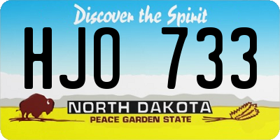 ND license plate HJO733