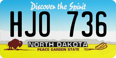 ND license plate HJO736