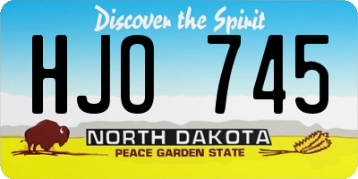 ND license plate HJO745