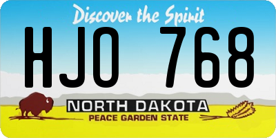 ND license plate HJO768