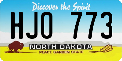 ND license plate HJO773