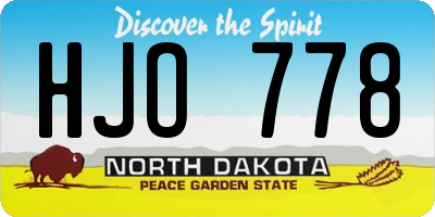 ND license plate HJO778
