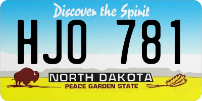 ND license plate HJO781