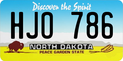 ND license plate HJO786