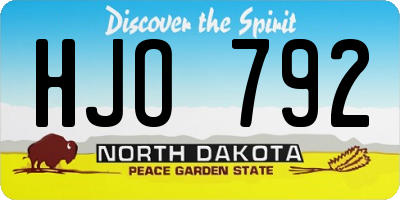 ND license plate HJO792