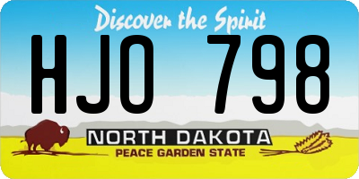 ND license plate HJO798
