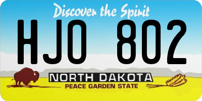 ND license plate HJO802