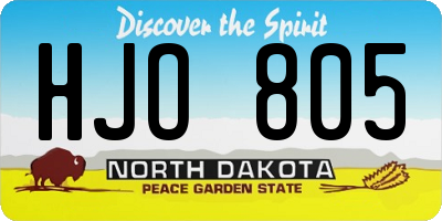 ND license plate HJO805