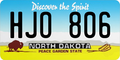 ND license plate HJO806
