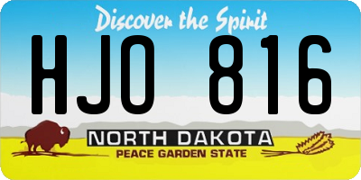 ND license plate HJO816