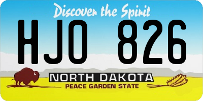 ND license plate HJO826