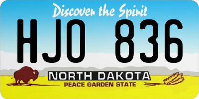 ND license plate HJO836