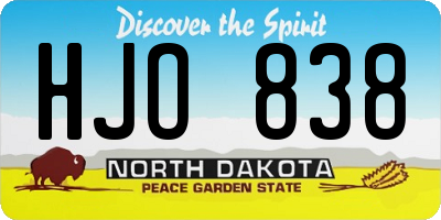 ND license plate HJO838