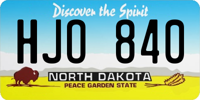 ND license plate HJO840