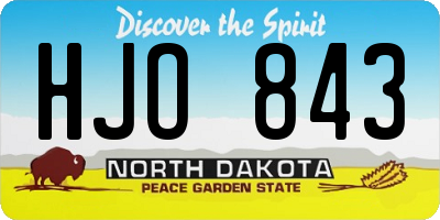 ND license plate HJO843