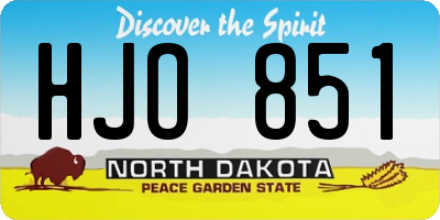 ND license plate HJO851