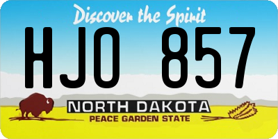 ND license plate HJO857