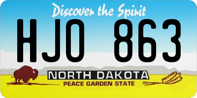 ND license plate HJO863