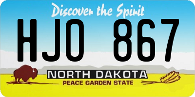 ND license plate HJO867